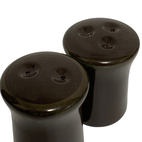 Vintage Franciscan Madeira Salt & Pepper Shaker Brown Green No Cap On Bottom - Picture 3 of 7